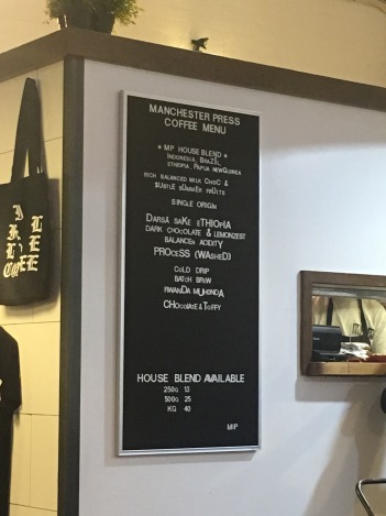 Photo: Lyn | List of House blends can be found on this board inside the store